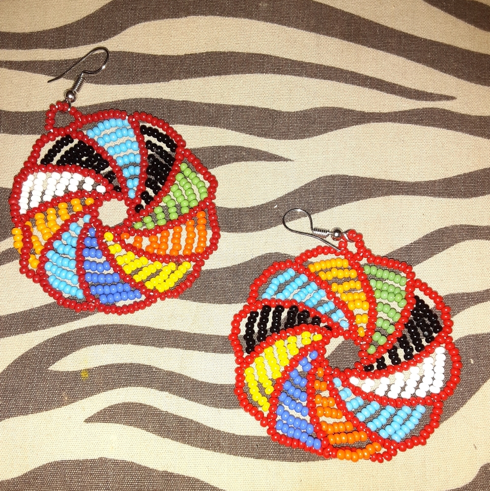 Beaded swirl earrings